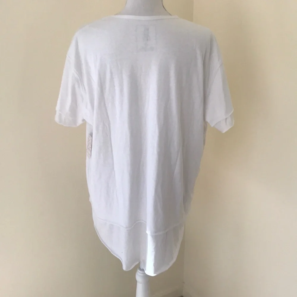 NWT! WE THE FREE Size M white short sleeve oversized top